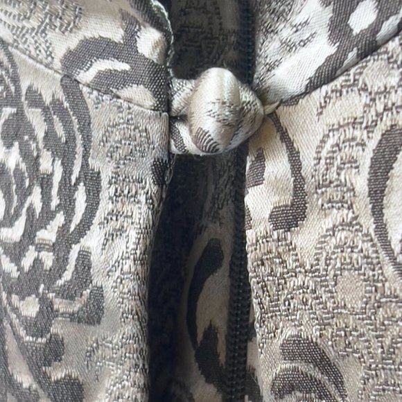 Vintage Harold's Keyhole Cheongsam Chrysanthemum Damask Shift Dress - Picture 6 of 11